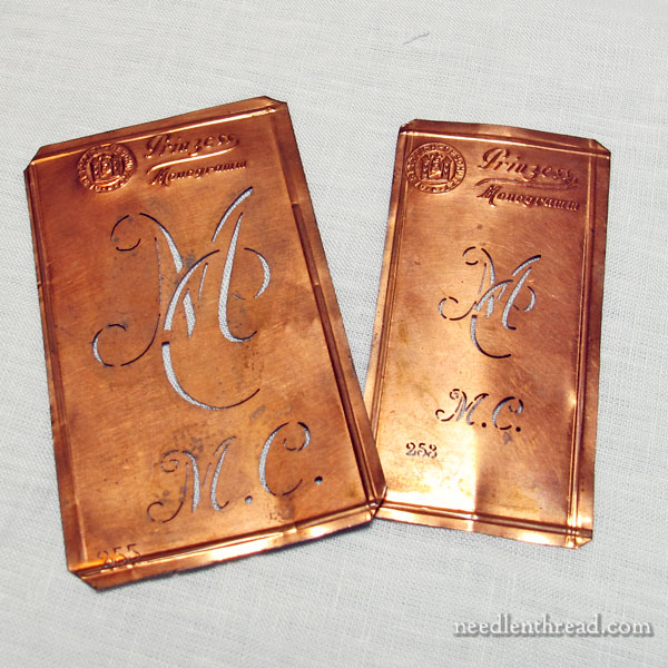Copper Sheet Stencils for Embroidered Monograms –